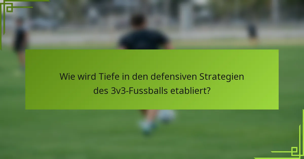 Wie wird Tiefe in den defensiven Strategien des 3v3-Fussballs etabliert?